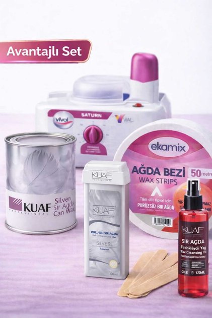Konserve Sir Ağda Silver 800 Ml+Saturn 1+1 Makina+Silver Rollon+Kuaf Ağda Yağı
