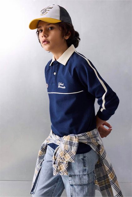 Oversized Printed Polo T-Shirt for Boys G7777A826Sp