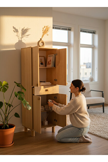 Cozibo Berlin 4 Kapaklı 1 Çekmeceli Çok Amaçlı Dolap - Fiyatı