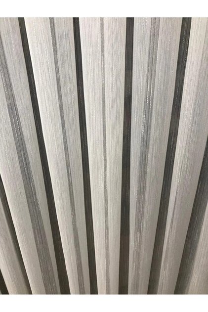 Bambu Zemin Çizgi Desen Lüx Tül Perde (1/3 Sık Pile)