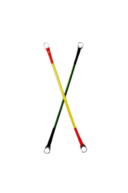 Set cablu pornire baterie/transfer curent, galben/verde, sectiune 16 mmp, 2x200 cm, cu 4 papuci M8,