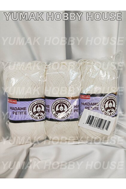 Madame Peti̇te Antipilling Eggshell Hand Knitting Yarn (3 Pieces) (Amigurumi Yarn)- Color: 122