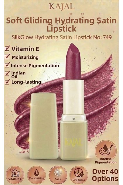 Soft Edition Moisturizing Pearlescent Lipstick – Silkglow Hydrating Satin Lipstick No: 749