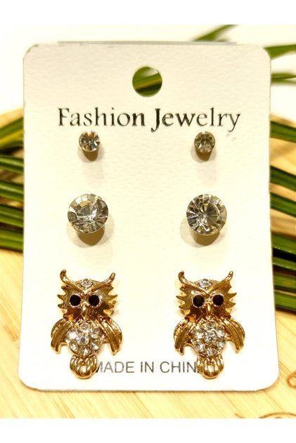 Owl Figured Multiple Earring Set