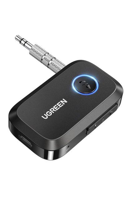 Adaptor audio Bluetooth 5.3, mufă de 3,5 mm, microfon încorporat, EDR, compatibil cu mașinile, negru