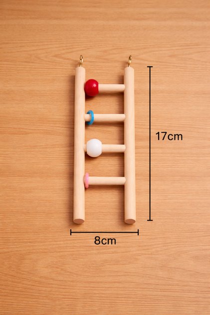 Beaded Wooden Bird Ladder (4 Steps)