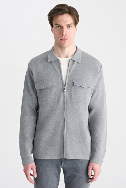 Slim Fit Gray Wool Jacket