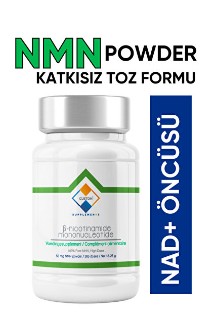 Custom Supplements NMN Powder, Katkısız Toz Form (Beta-Nikotinamid