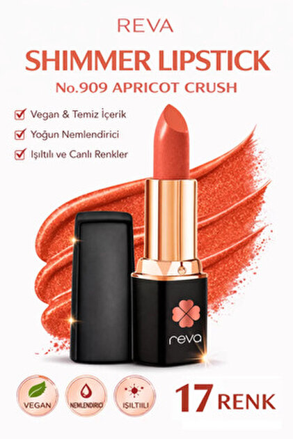 REVA Shimmer Lipstick Dark Chocolate No:915 Işıltılı Parlak Vegan