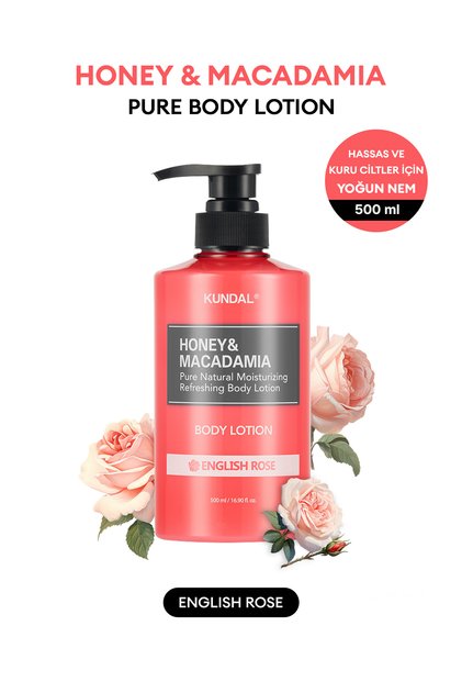 Moisturizing and Nourishing Body Lotion Honey & Macadamia Pure Body Lotion 500ml (English Ros