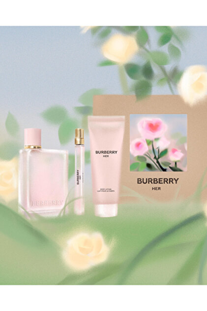 Burberry Her EDP 100 ml Kadın Parfüm + 75 ml Body Lotion + EDP 10