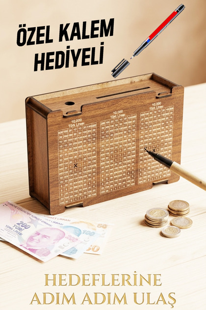 Notpa Parabox - 30.000tl Kumbara (Kalem Hediyeli) , Ahşap Para