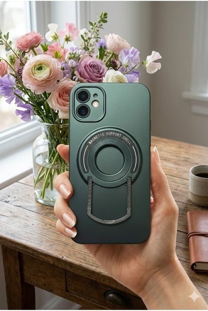 IPHONE 11 STANDLI MAGSAFE KAPAK KOYU YEŞİL