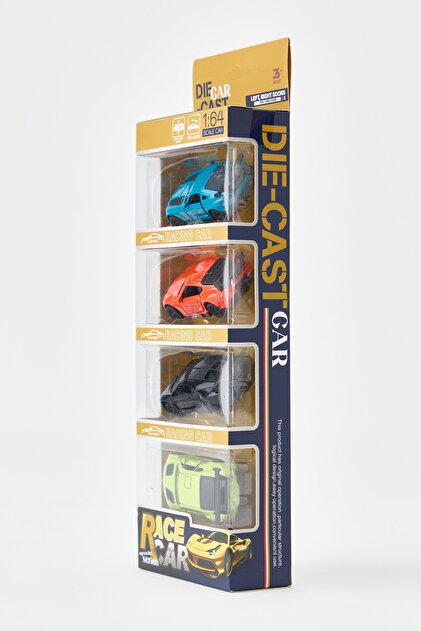 KentOyuncaK 4'lü Çek-Bırak Diecast 1:64 Ölçekli Yarış Arabaları