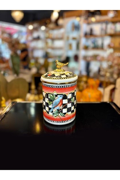 Paradise Enameled Jar 13X21Cm