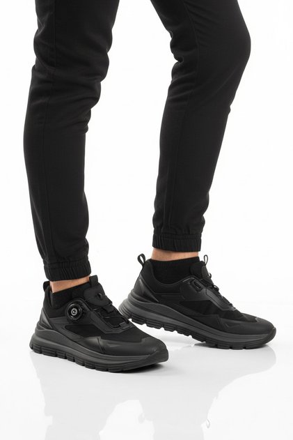 Black Lace-Up Men's Casual Shoes