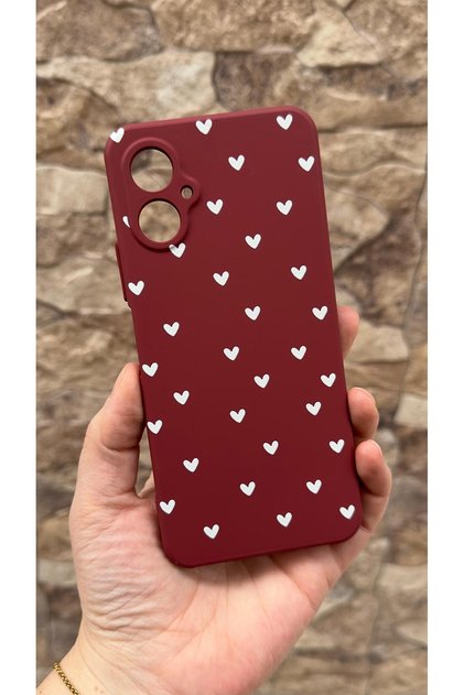 Omix X5 Compatible White Heart Patterned Silicone Shock-Absorbing Classic Protected Rubber Case