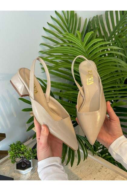 Beige Wrinkled Leather (Terry) Women's Ballet Flats
