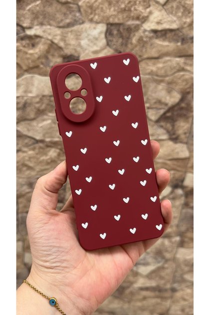 Realme 12 Lite Compatible White Heart D Patterned Silicone D Shock-Absorbing Classic Protected Rubber Case