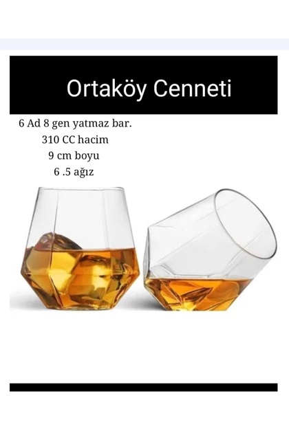 Whiskey Glass Thin 8 Gen Elegant Naive 6 Ad Glass Non-Lying Glass 310 Cc Volume 9 cm Length 6.5 cm Mouth