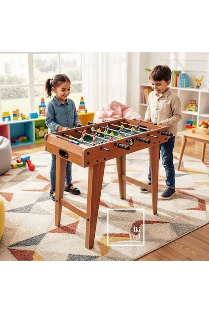 Minik Turnuva Futbol Ayaklı Langırt Oyunu Çocuklar İçin Ahşap Langırt Masası Eğlenceli Masa Oyunu