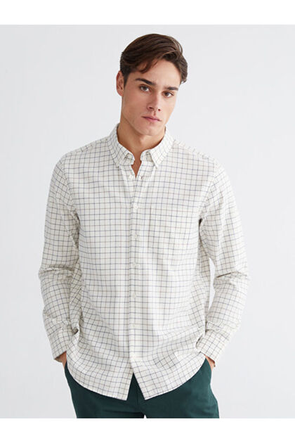 Regular Fit Plaid Men's Shirt