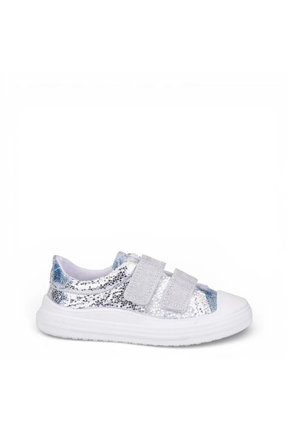 1002 Orthopedic Girl Child Silver Glittery Sneakers