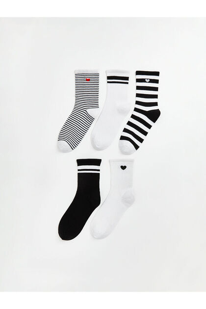 Patterned Women's Ankle Socks 5 Pack