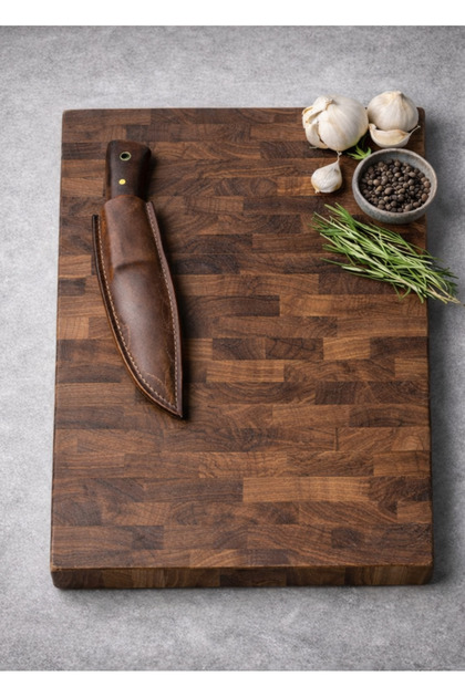 Twins Woodcraft Ceviz Ağacı End Grain Kesme Tahtası, Masif Ahşap Mutfak Tahtası