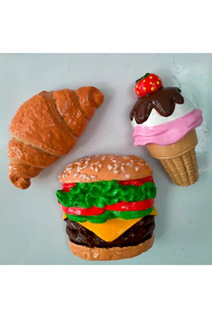 Minihobiev Hamburger magnet dondurma kruvasan magnet buzdolabı