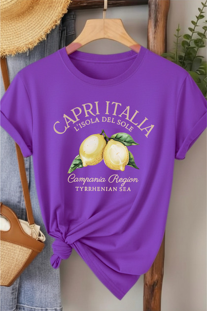 Γυναικείο μπλουζάκι Capri Italia με τύπωμα