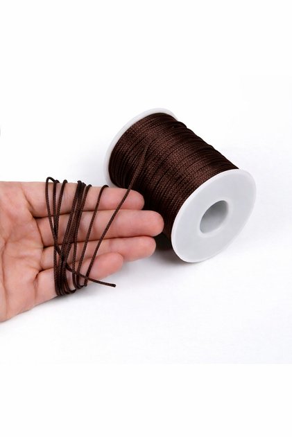 10 Meters - 1 mm Thread, Bracelet Thread, Rat Tail Thread, Brown Color, Jewelry Thread