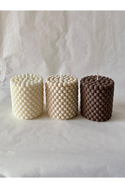Dekoratif Mum Tekli 10 x 10 – Krem