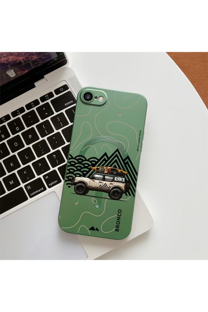 iPhone Se 2020 Compatible Transparent Magsafe Wireless Soft Silicone Phone Case Car Pattern