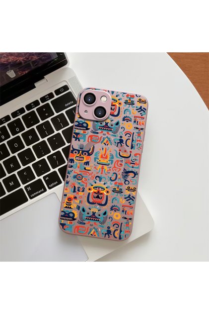 iPhone 13 Compatible Transparent Magsafe Wireless Soft Silicone Phone Case Totem Pattern