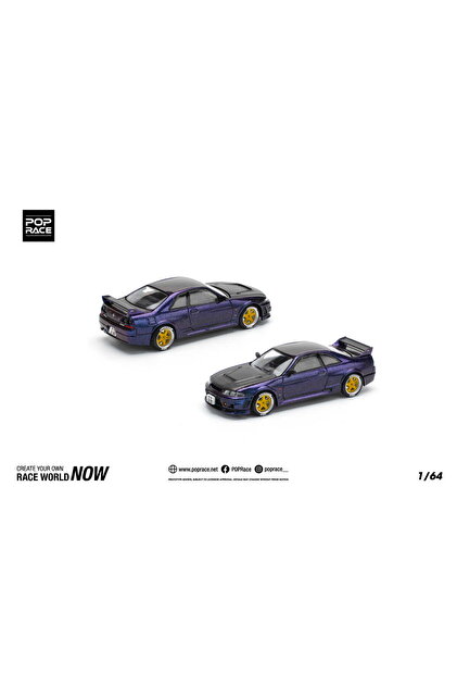 pop race 1 :64 Nissan Skyline GT-R R33 Midnight Purple Diecast