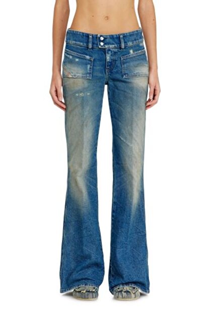 Diesel D-HUSH KOYU MAVİ KADIN BOOTCUT JEAN PANTOLON - Fiyatı