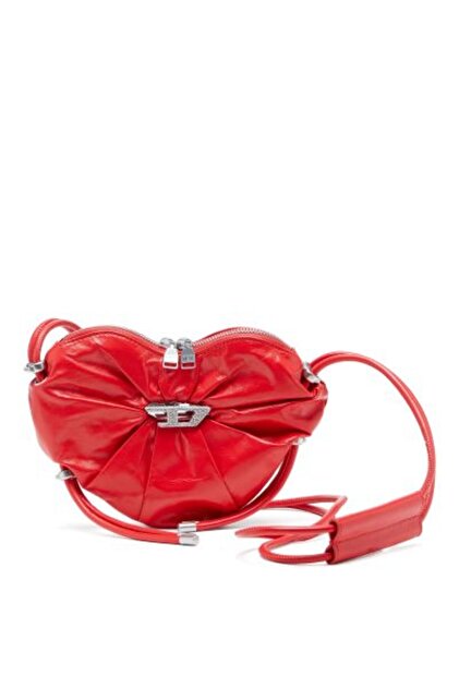 DIESEL ディーゼル B-RAIL shoulder bag ラインストーンデザイン レザー ショルダーバッグ レッド X08813 DIESEL - DIESEL ディーゼル B-RAIL shoulder bag ラインストーン