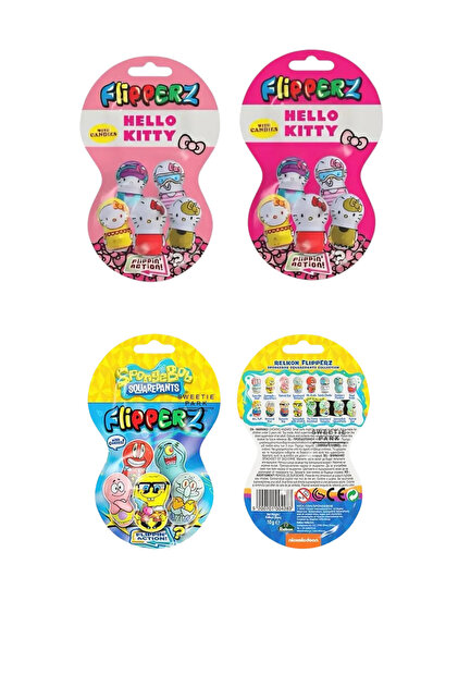 Relkon Hello Kitty 2 ve Sünger Bob 2 Flipperz Hacı Yatmaz 4 Adet