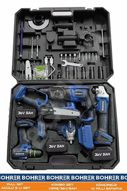HEİLBER ALMAN BLUE 5524B KOMBO 5'Lİ KÖMÜRSÜZ PROFESYONEL SET 2