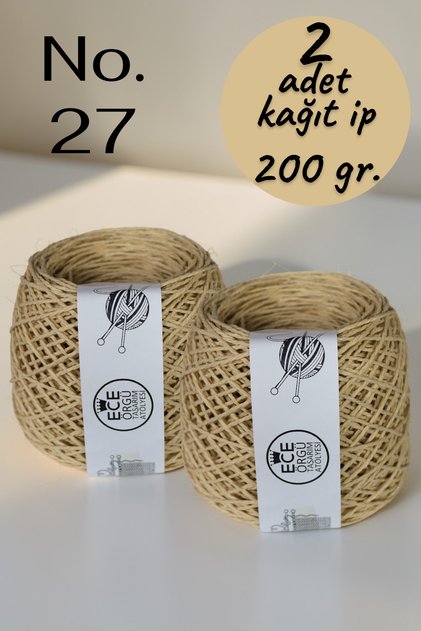 Open Paper Bag Color (No. 27), 1.5 mm Twisted Paper Knitting Twine (200 Gr.)