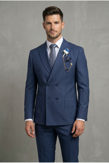 Men's Bag Pocket Double-Breasted Suit (New Season)