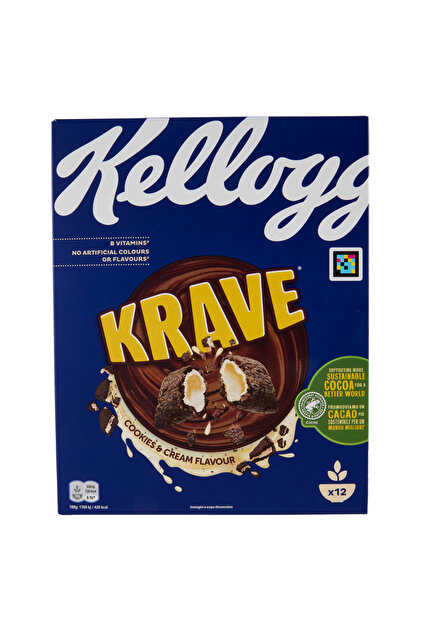 KELLOGG CHOCO KRAVE COOKIE & CREAM 375 GR