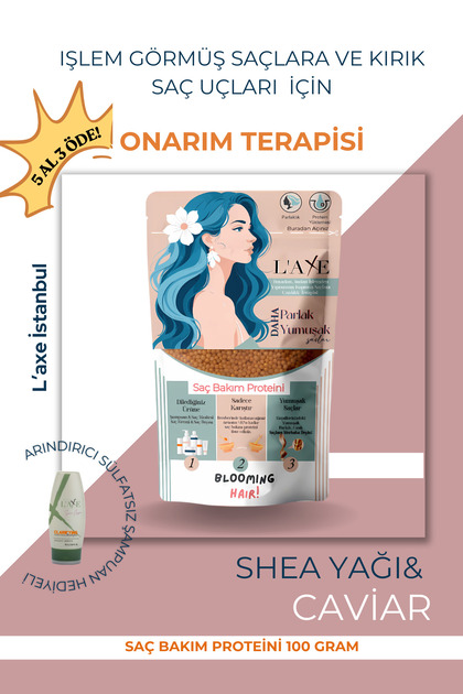 İşlem Görmüş Yıpranmış Saçlara Onarım Terapisi | Saç Bakım Proteini | 100 Gram 5 AL 3 ÖDE