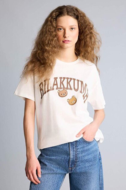 Defacto Rilakkuma Oversıze Sırt Baskılı Tişört H0262AX26SM