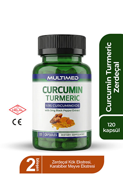 Curcumin Turmeric Zerdeçal 120 Kapsül — 500mg Zerdeçal Kök Ekstresi ve 5mg Karabiber Meyve Ekstresi
