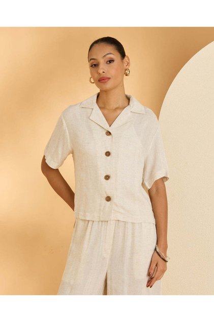 Women White Plain Casual Blouse