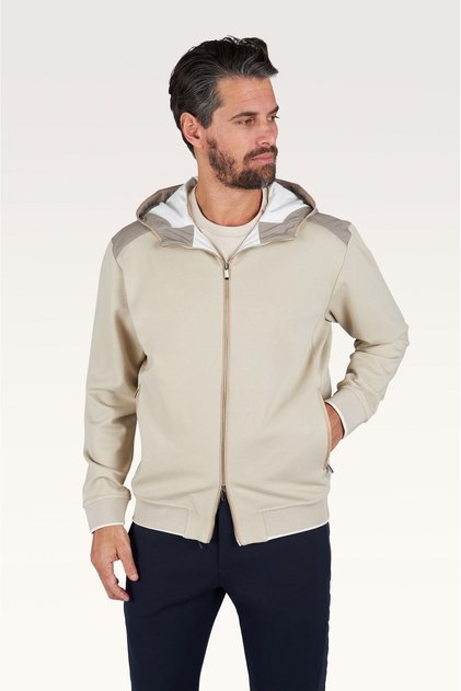 MEN'S WOVEN VISCOSE NYLON ZIPPED SWEATSHIRT
