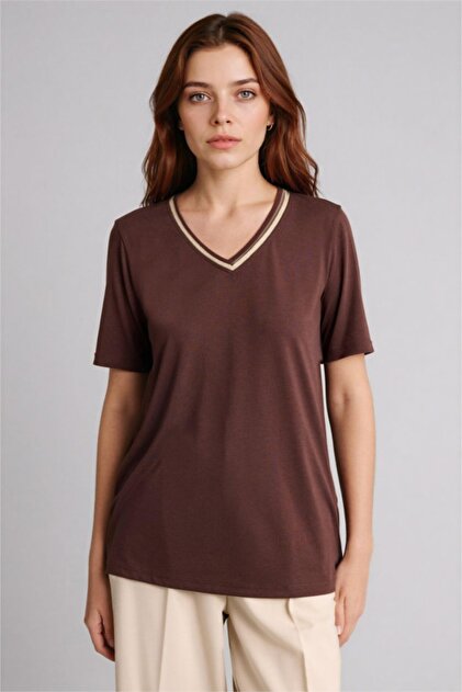 Regular Fit V Yaka Kısa Kollu Tişört F2770AX26SP