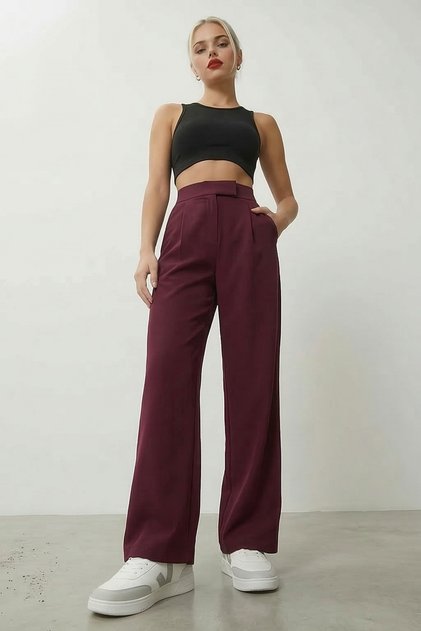 Women's Velcro Closure Stretchy Palazzo Pants